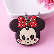 Load image into Gallery viewer, Cartoon Anime Cute Key Cover Cap Silicone Mickey Stitch Bear Keychain Women Gift Owl Porte Clef Minne Key Chain