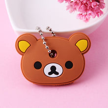 Load image into Gallery viewer, Cartoon Anime Cute Key Cover Cap Silicone Mickey Stitch Bear Keychain Women Gift Owl Porte Clef Minne Key Chain