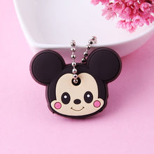 Load image into Gallery viewer, Cartoon Anime Cute Key Cover Cap Silicone Mickey Stitch Bear Keychain Women Gift Owl Porte Clef Minne Key Chain