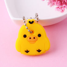 Load image into Gallery viewer, Cartoon Anime Cute Key Cover Cap Silicone Mickey Stitch Bear Keychain Women Gift Owl Porte Clef Minne Key Chain