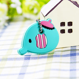 Cartoon Anime Cute Key Cover Cap Silicone Mickey Stitch Bear Keychain Women Gift Owl Porte Clef Minne Key Chain