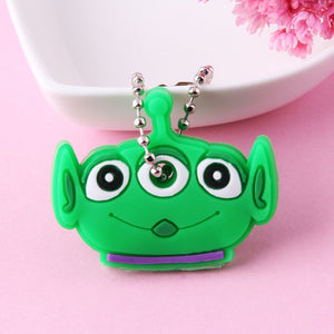Cartoon Anime Cute Key Cover Cap Silicone Mickey Stitch Bear Keychain Women Gift Owl Porte Clef Minne Key Chain