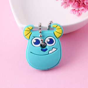 Cartoon Anime Cute Key Cover Cap Silicone Mickey Stitch Bear Keychain Women Gift Owl Porte Clef Minne Key Chain