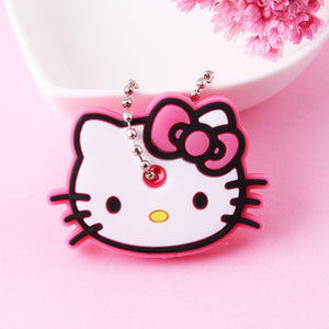 Cartoon Anime Cute Key Cover Cap Silicone Mickey Stitch Bear Keychain Women Gift Owl Porte Clef Minne Key Chain