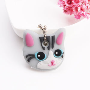 Cartoon Anime Cute Key Cover Cap Silicone Mickey Stitch Bear Keychain Women Gift Owl Porte Clef Minne Key Chain