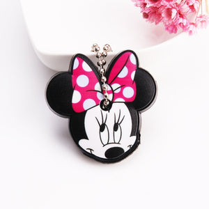 Cartoon Anime Cute Key Cover Cap Silicone Mickey Stitch Bear Keychain Women Gift Owl Porte Clef Minne Key Chain