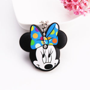 Cartoon Anime Cute Key Cover Cap Silicone Mickey Stitch Bear Keychain Women Gift Owl Porte Clef Minne Key Chain