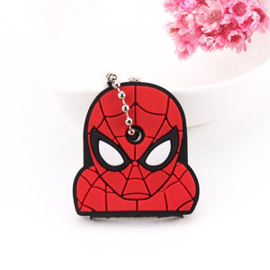 Cartoon Anime Cute Key Cover Cap Silicone Mickey Stitch Bear Keychain Women Gift Owl Porte Clef Minne Key Chain