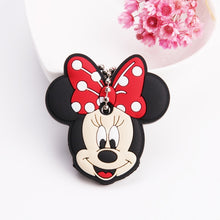 Load image into Gallery viewer, Cartoon Anime Cute Key Cover Cap Silicone Mickey Stitch Bear Keychain Women Gift Owl Porte Clef Minne Key Chain