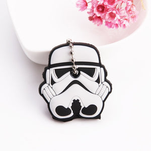 Cartoon Anime Cute Key Cover Cap Silicone Mickey Stitch Bear Keychain Women Gift Owl Porte Clef Minne Key Chain