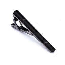 Load image into Gallery viewer, 1 pcs Colourful Tie Clip For Men Metal Silver Gold Tone Simple Bar Clasp Practical Black Navy Blue Necktie Clasp