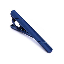 Load image into Gallery viewer, 1 pcs Colourful Tie Clip For Men Metal Silver Gold Tone Simple Bar Clasp Practical Black Navy Blue Necktie Clasp